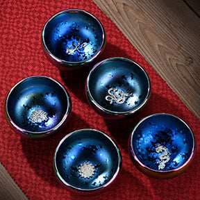 Buddha Stones、蓮、龍、鳳凰、鯉、孔雀、中国剣璽、象嵌、窯変、陶器、ティーカップ、カンフーティーカップ
