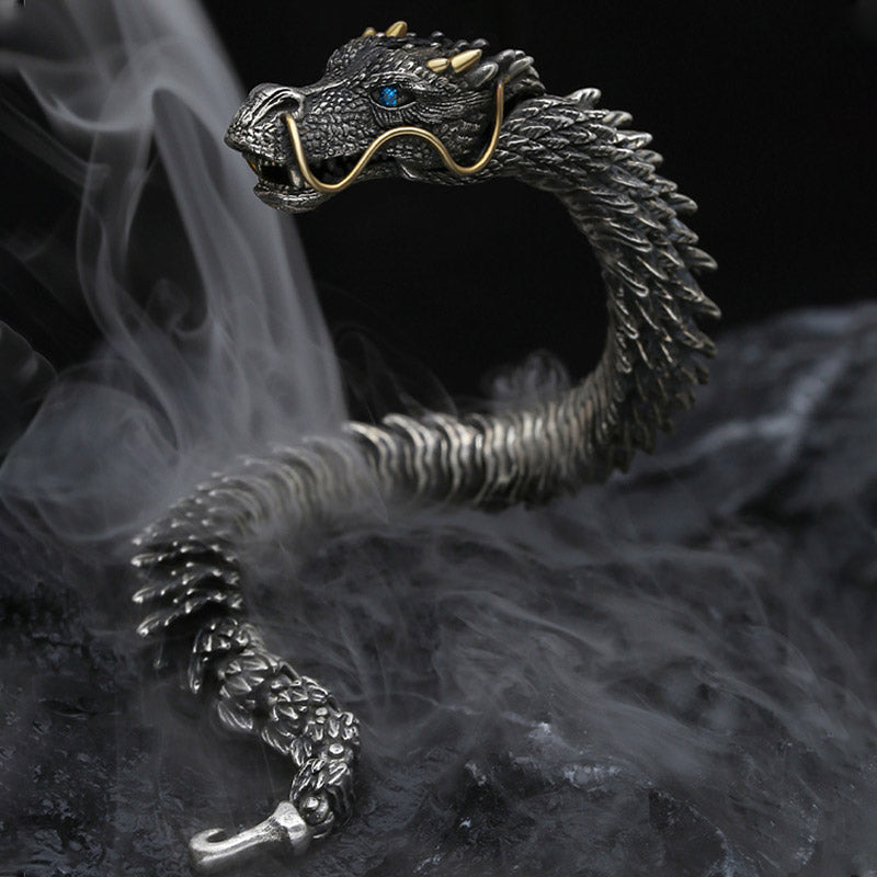 Buddha Stones北欧 ドラゴン ハンドメイド お守り 幸運 保護 チェーン ブレスレット