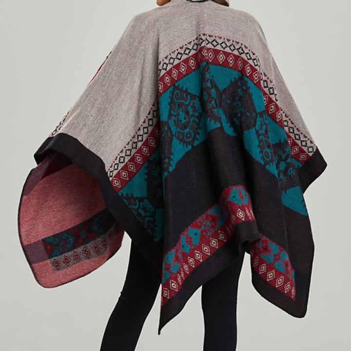 Buddha Stonesチベットショールダイヤモンド柄冬暖かいマントスカーフ - image 21