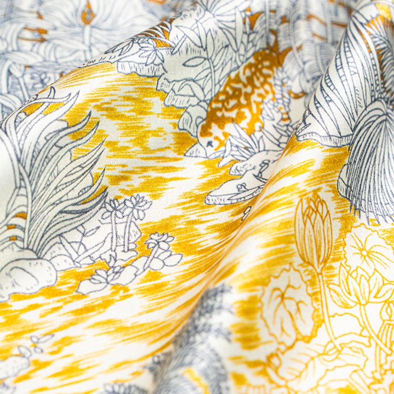 Buddha Stonesジャングル油絵吉兆雲100%マルベリーシルクスカーフプレミアムグレード6A両面シルクネックスカーフ - image 2