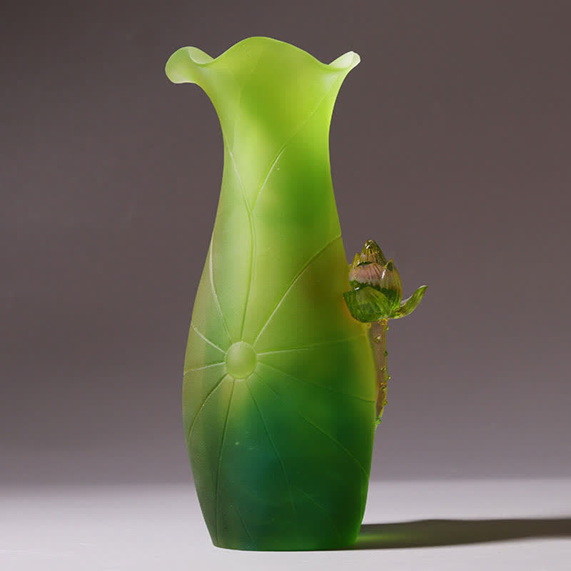 風水蓮手作りLiuliクリスタルアートピースホームオフィスの装飾品