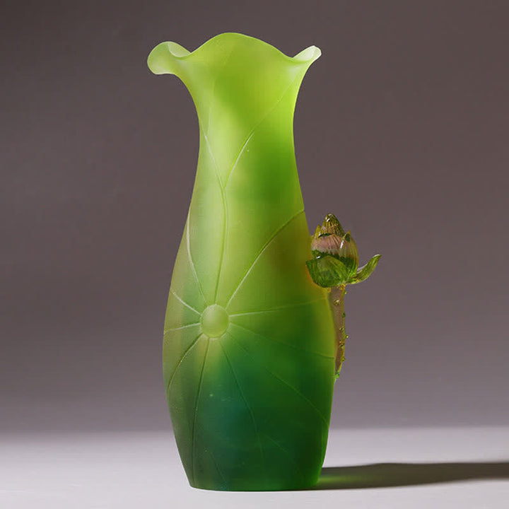 風水蓮手作りLiuliクリスタルアートピースホームオフィスの装飾品