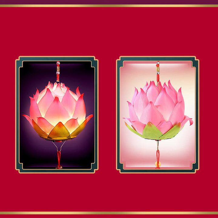 Buddha StonesDIY蓮の花ドラゴンランタンタッセルランプ装飾