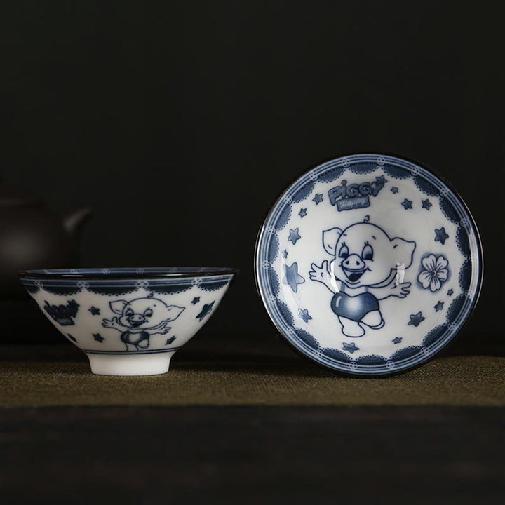 Buddha Stones、花、フーキャラクター、山、蓮、桜、陶器のティーカップ、カンフーティーカップ