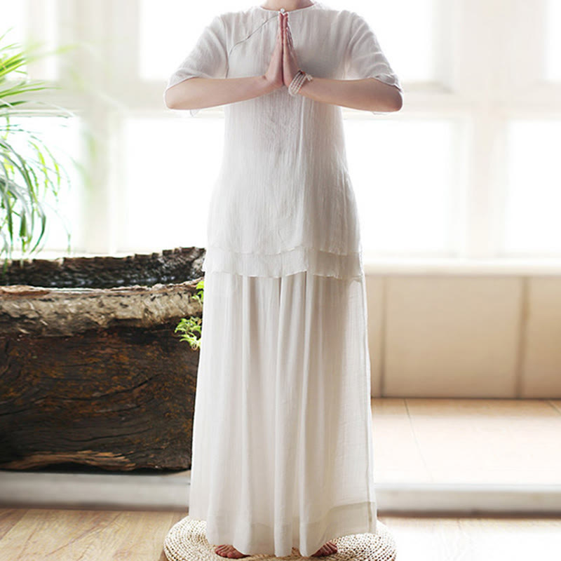Buddha Stonesヴィンテージ ヨガ 禅 祈り スピリチュアル 瞑想 練習 無地 衣類 レディース セット