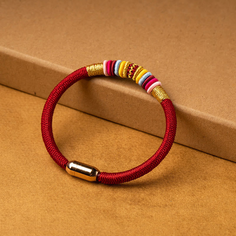 Buddha Stonesチベット手作りキングコングノット保護磁気バックル編みブレスレット