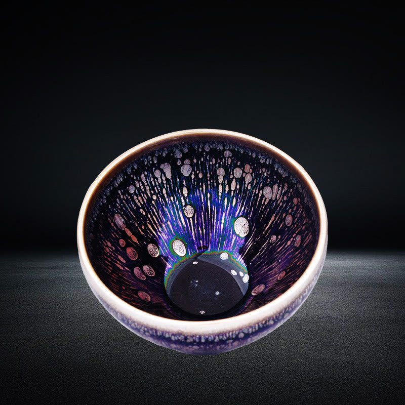 Buddha Stones手作り中国製Jianzhan紫釉陶器ティーカップ陶器天目カンフーティーカップ