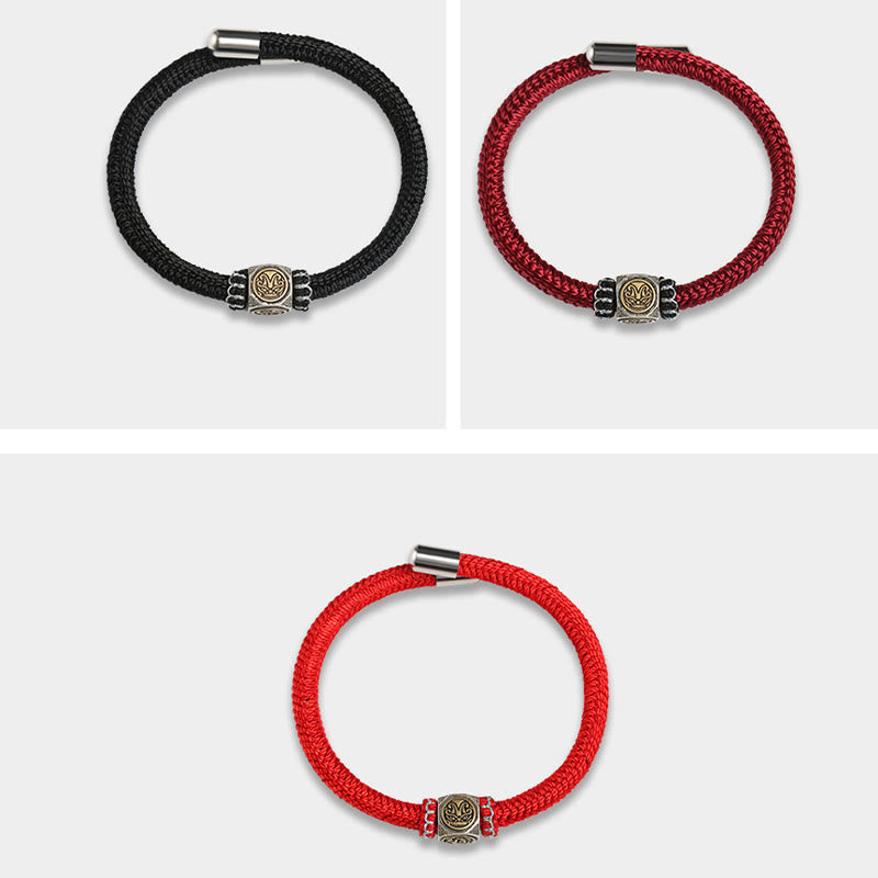 Buddha Stones925スターリングシルバー パーフェクトノット キングコングノット 信仰の強さブレスレット