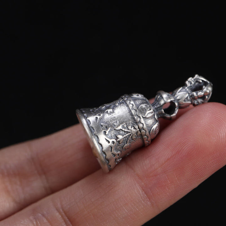 Buddha Stonesチベット 925 スターリングシルバーOm Mani Padme Humジェベル ヴァジュラ 彫刻 悟りのペンダント 吊り下げ装飾