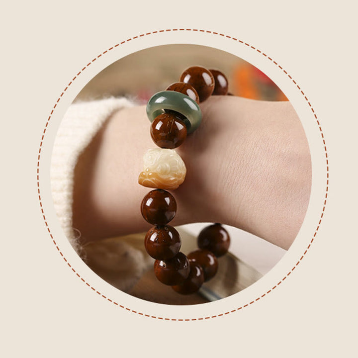 Buddha Stones紫菩提樹の種踊る獅子の知恵のブレスレット