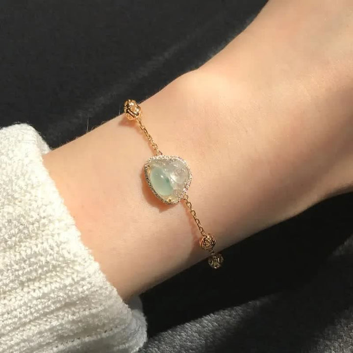 Buddha Stones笑う仏陀 翡翠 豊穣のチェーンブレスレット