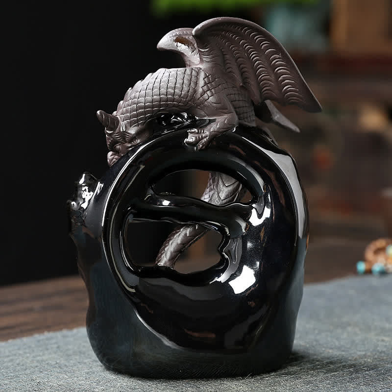 Buddha Stones北欧 翼竜 ドラゴン セラミック 逆流煙噴水 保護 癒し 香炉 装飾