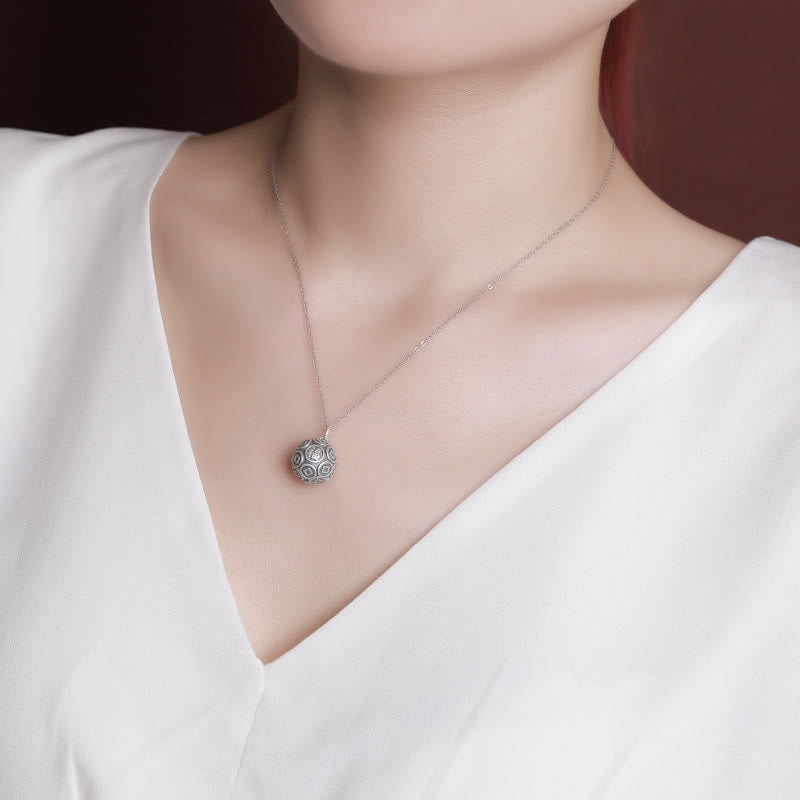 Buddha Stones990 スターリングシルバー 福文字 銅貨 幸運 幸運 チェーンネックレス ペンダント