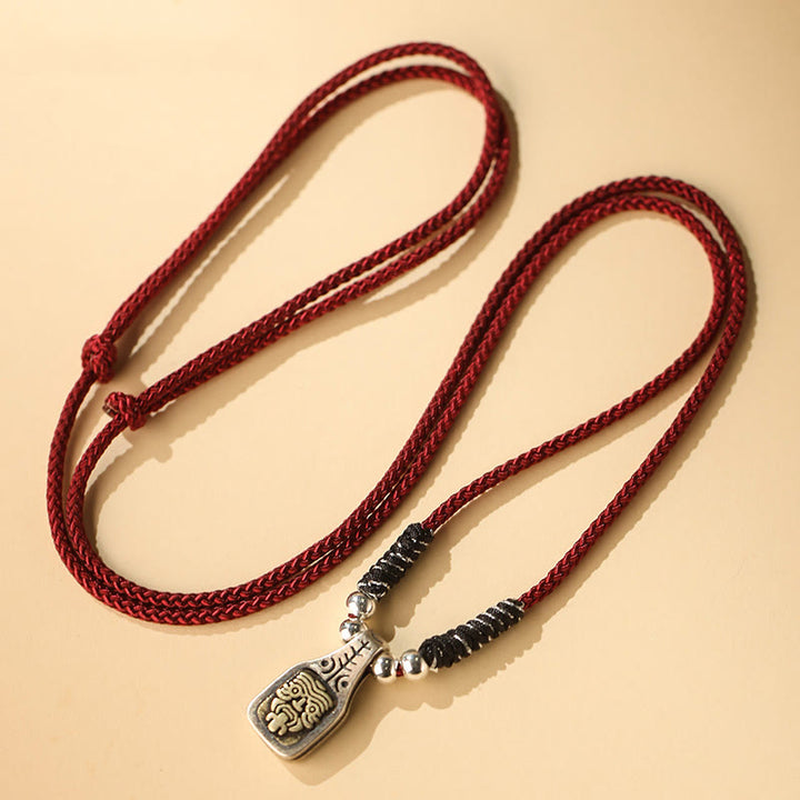 Buddha Stonesチベット 925 スターリングシルバー ザキラム 富の女神 守護 ロープネックレス ペンダント