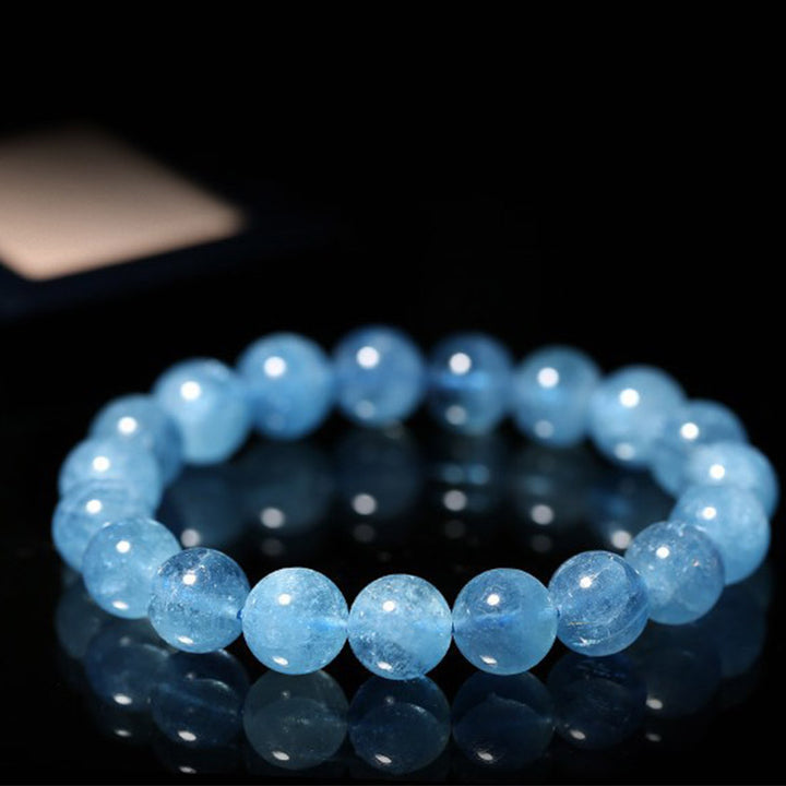 Buddhastoneshop アクアマリンビーズ ピースヒーリングブレスレット
