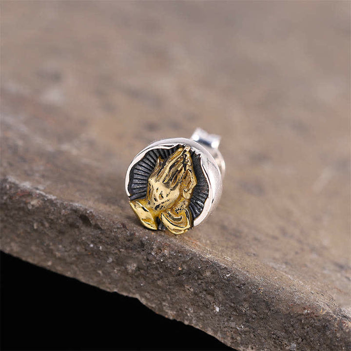 Buddha Stones925スターリングシルバー ナマステ イクオリティ スタッドピアス - image 8