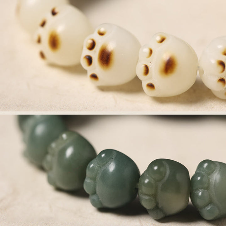 Buddha Stones天然菩提樹 愛らしい足跡黒檀招き猫 知恵のブレスレット - image 16