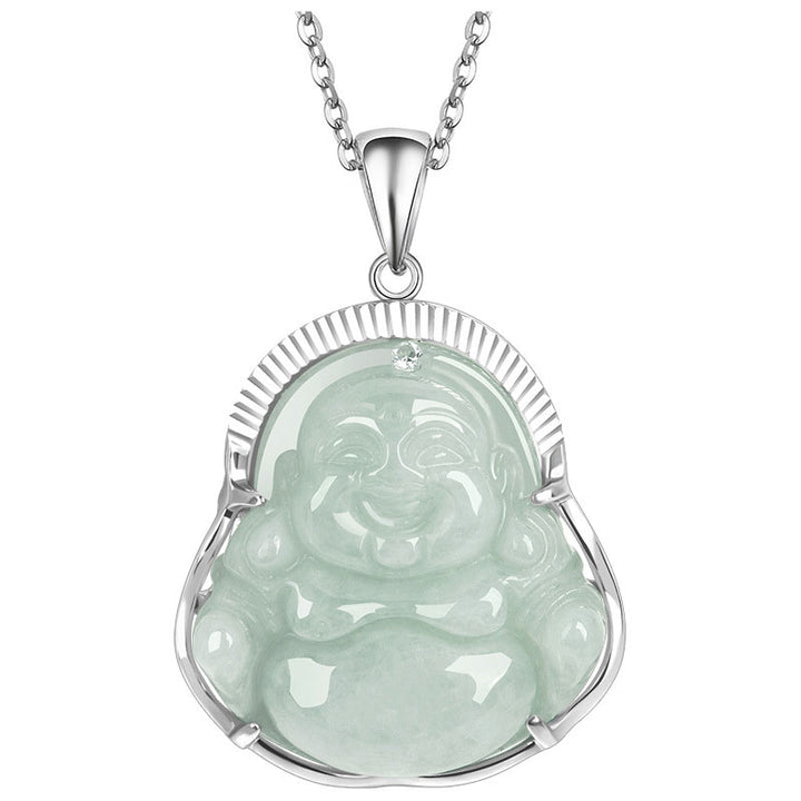 Buddha Stones925スターリングシルバー 笑う仏陀 翡翠 幸運 穏やか ネックレス チェーン ペンダント - image 6