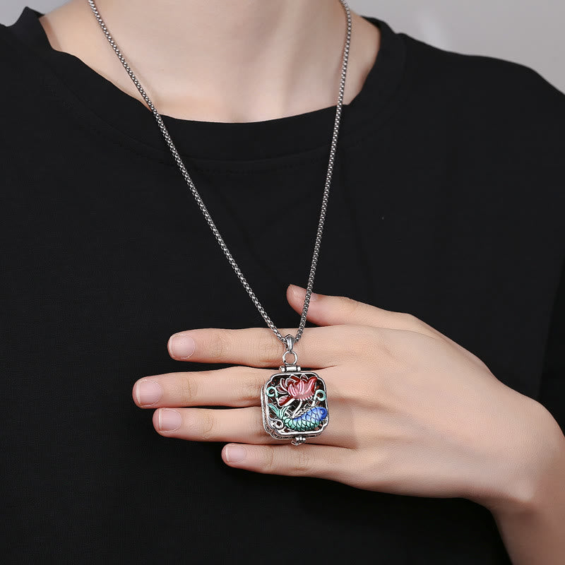 Buddha Stones、鯉、蓮、銅貨、幸運のガウ祈祷箱、ネックレスペンダント - image 5
