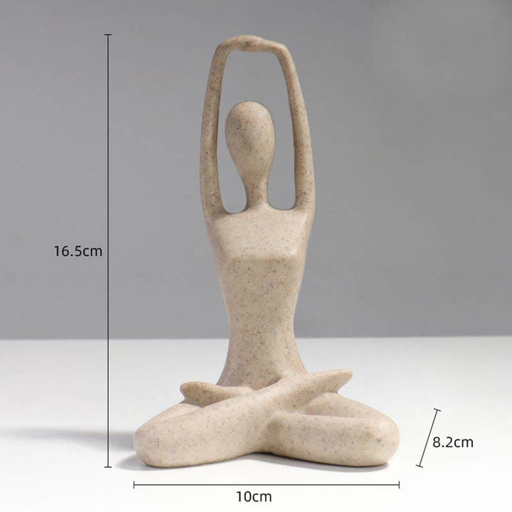 抽象的なヨガ瞑想エクササイズ樹脂スピリチュアルフィギュア彫刻デスク装飾