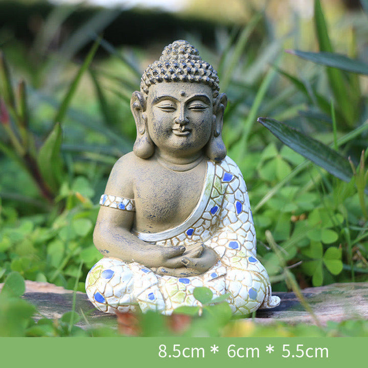 瞑想する禅仏陀の静寂樹脂像置物ホームデコレーション - image 10
