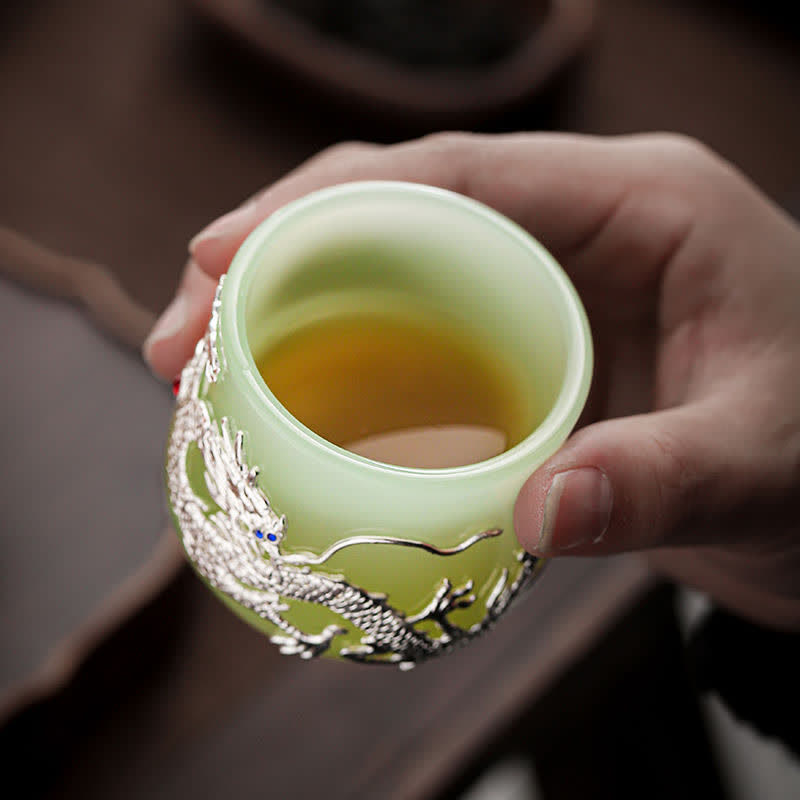 Buddha Stones蓮 龍 鳳凰 花 陶器 ティーカップ ティーカップ