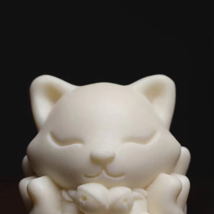 Buddha Stonesミニ九尾狐象牙実白檀緑白檀祝福装飾