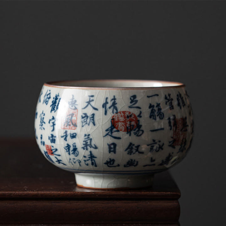 Buddha Stones、山水、蓮、蘭、亭、集いの陶器のティーカップ、カンフーティーカップ