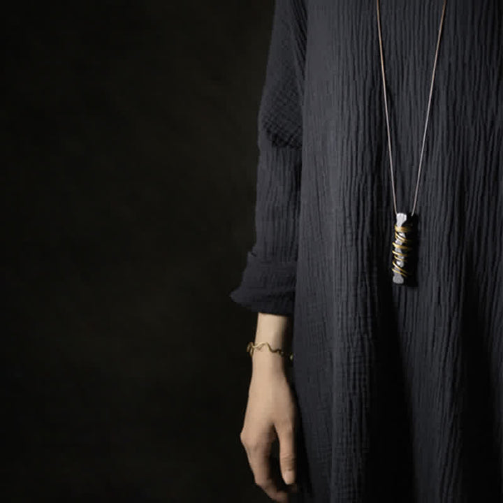 Buddha Stonesチベット黒檀銅 バランス 平和 ネックレス ペンダント - image 11