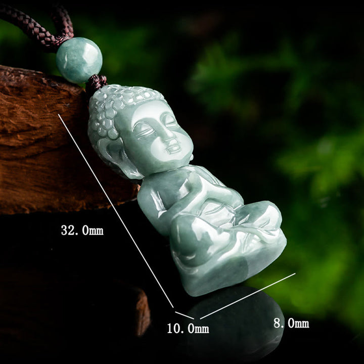 Buddha Stones天然翡翠 瞑想 仏陀のお守り 静寂のネックレスペンダント - image 7