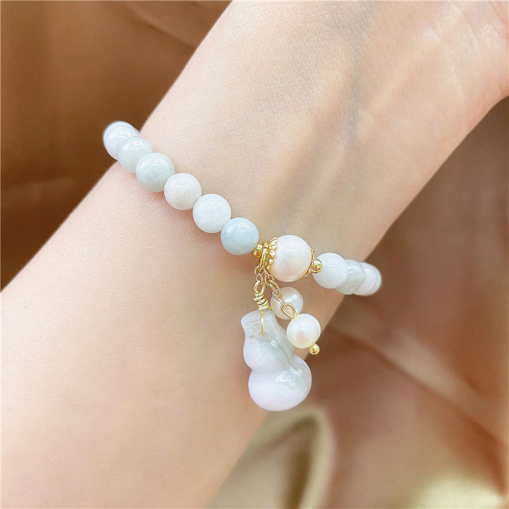 Buddha Stones翡翠ひょうたんの祝福と守護のお守りブレスレット