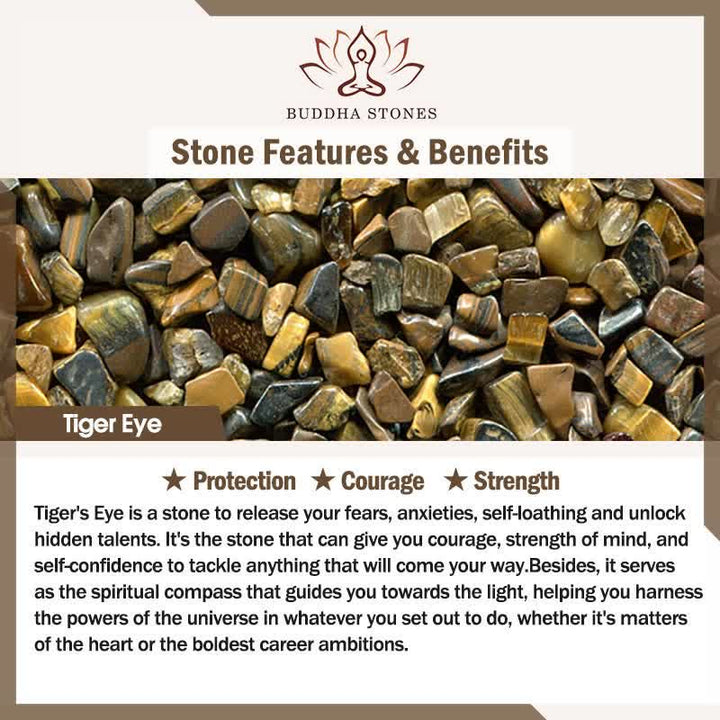 Buddha Stones溶岩石 タイガーアイ 石 平和ヒーリングブレスレット - image 6