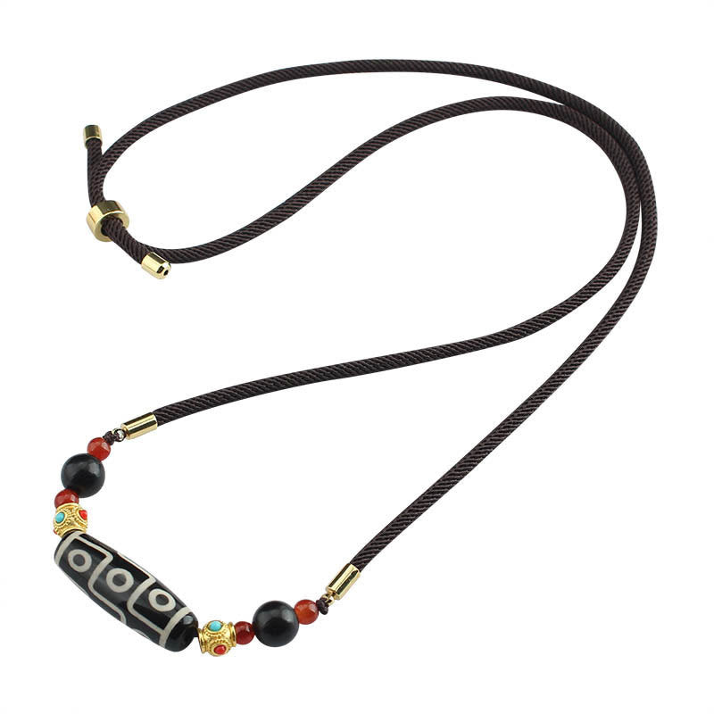 Buddha Stonesチベット九眼天珠守護の祝福紐ネックレスペンダント