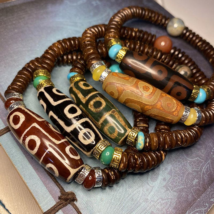 Buddha Stonesチベット九眼ビーズ富のブレスレット