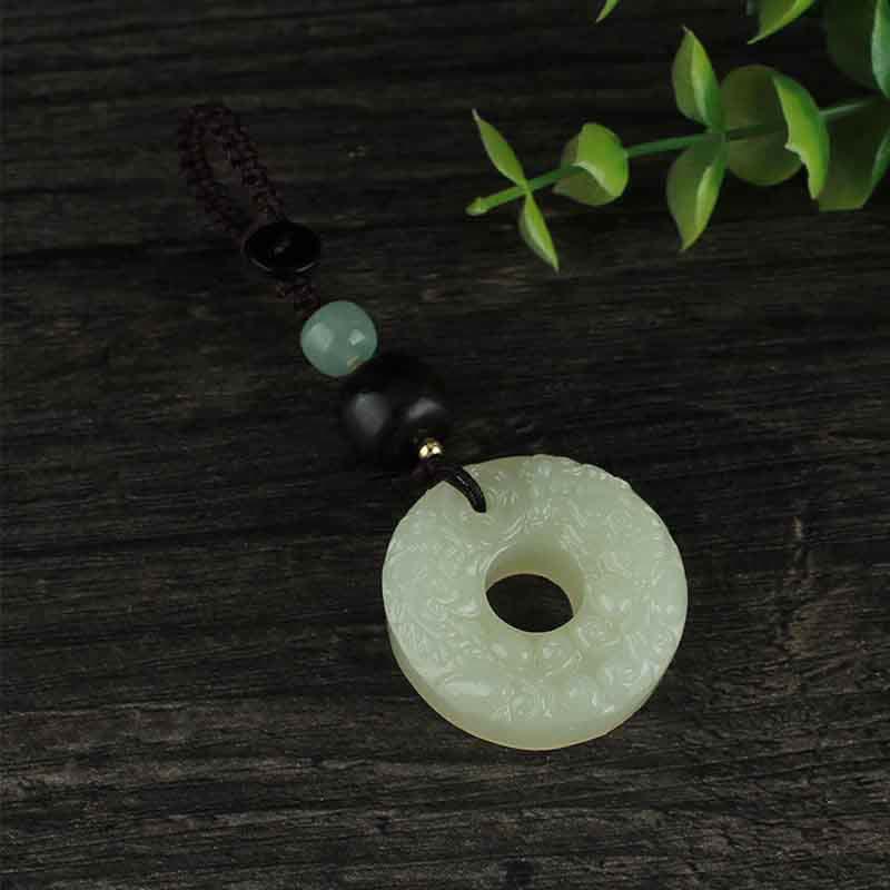 Buddha Stones翡翠 平和 バックル 豊穣 富のキーチェーン