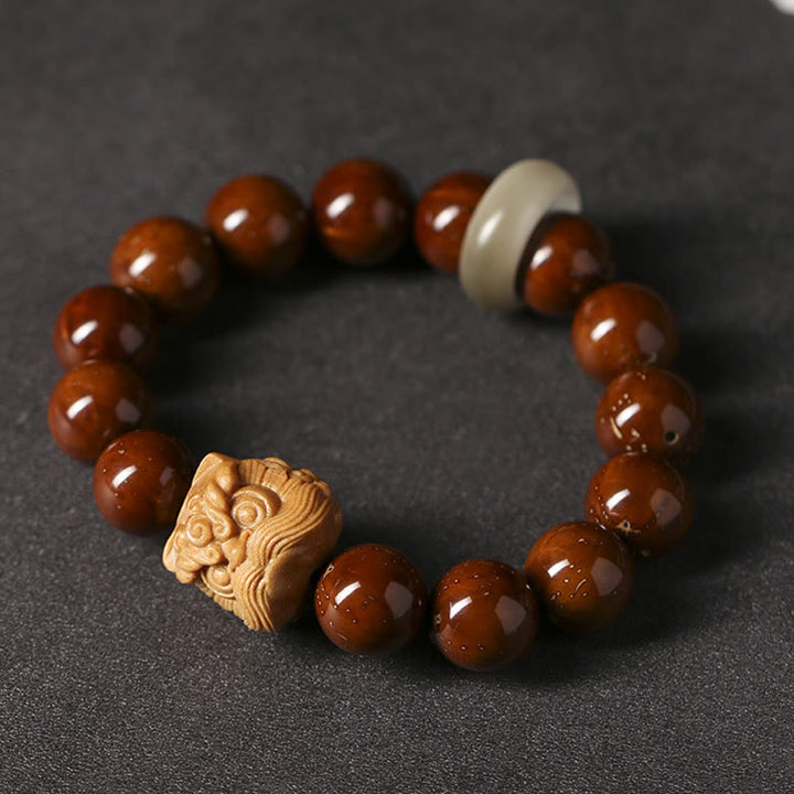 Buddha Stones紫菩提樹の種踊る獅子の知恵のブレスレット