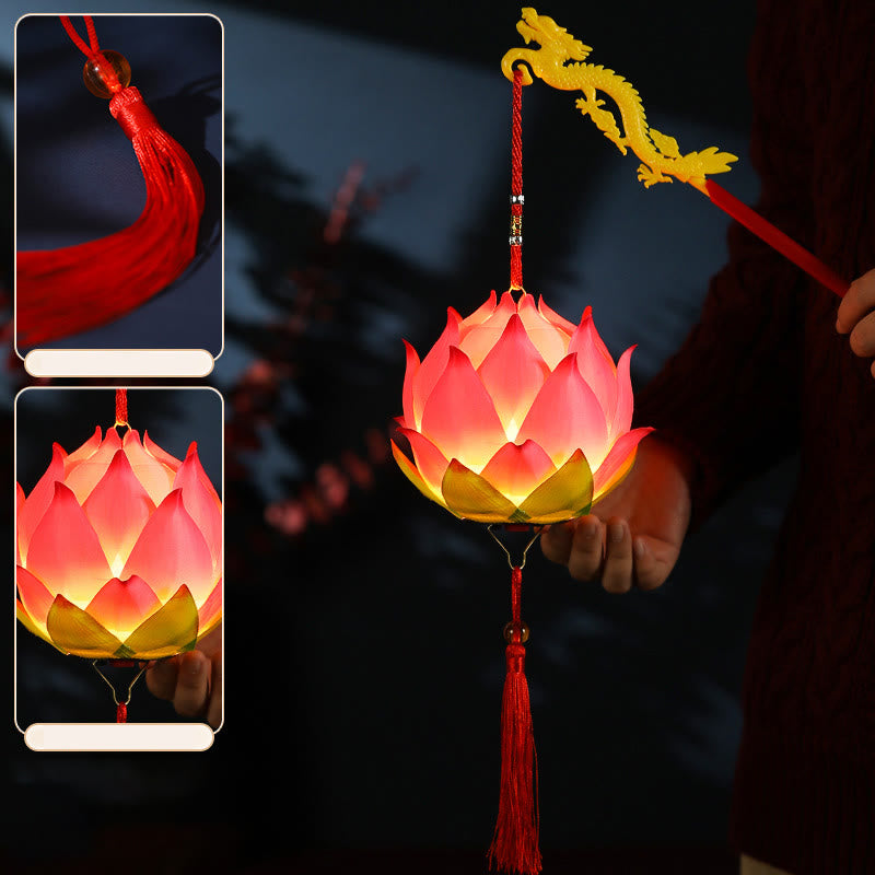 Buddha StonesDIY蓮の花ドラゴンランタンタッセルランプ装飾 - image 4