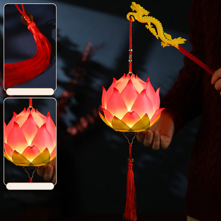 Buddha StonesDIY蓮の花ドラゴンランタンタッセルランプ装飾 - image 4