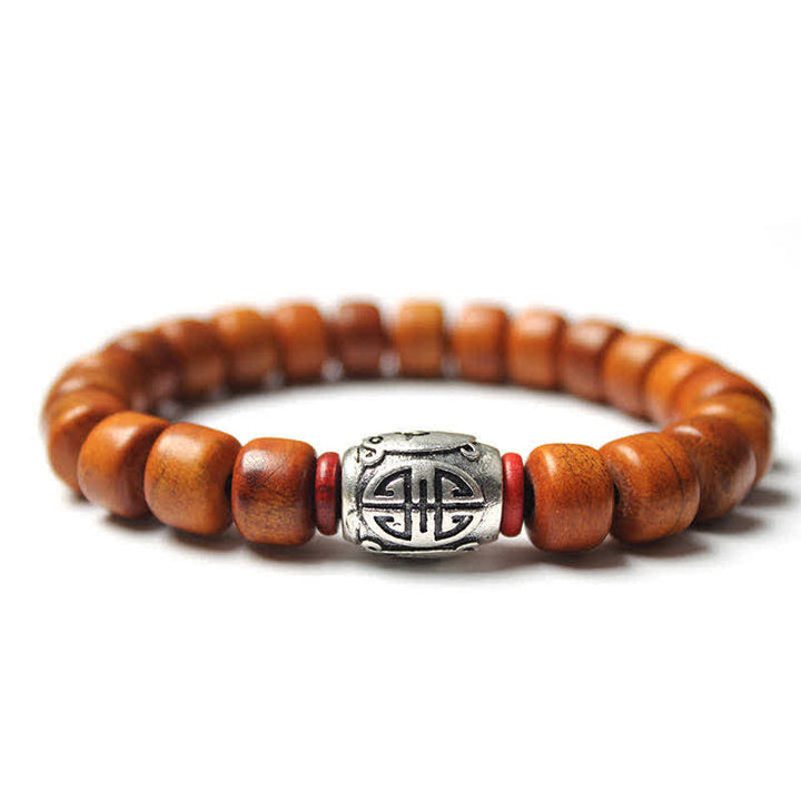 Buddha Stonesチベット骨ビーズオーム・マニ・パドメ・フム強さブレスレット