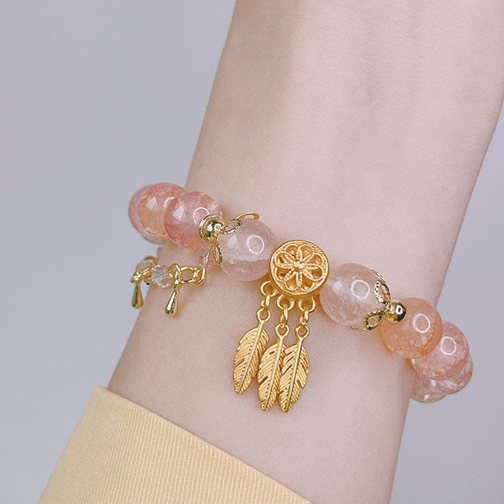 Buddha Stonesガラスビーズドリームキャッチャーお守りブレスレット