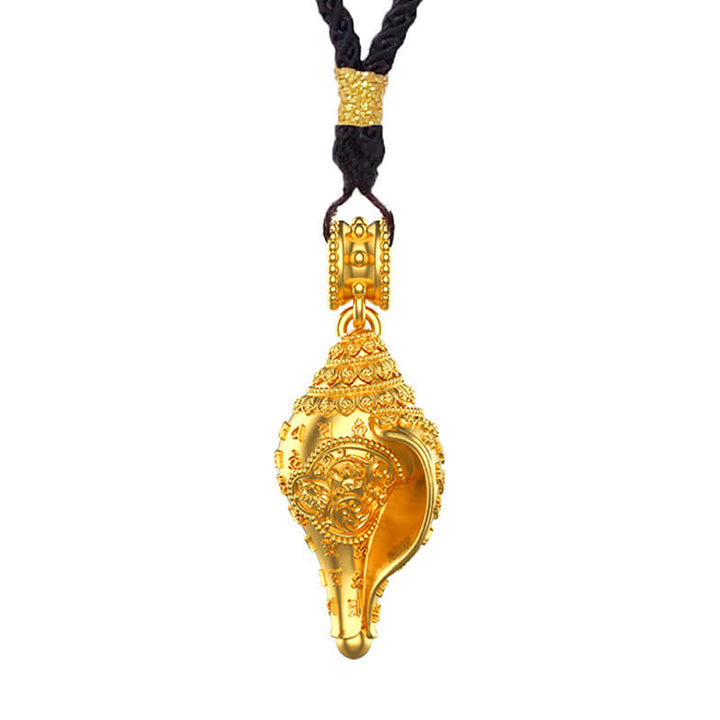 Buddha Stones999 スターリングシルバー シャンカ コンクシェル 貝殻 ラッキーネックレス ペンダント