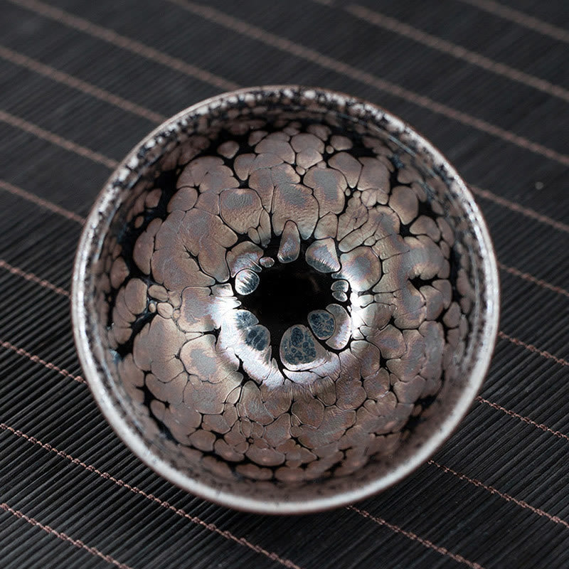 Buddha Stones手作りの桜桜デザイン中国Jianzhan陶器ティーカップカンフーティーカップ