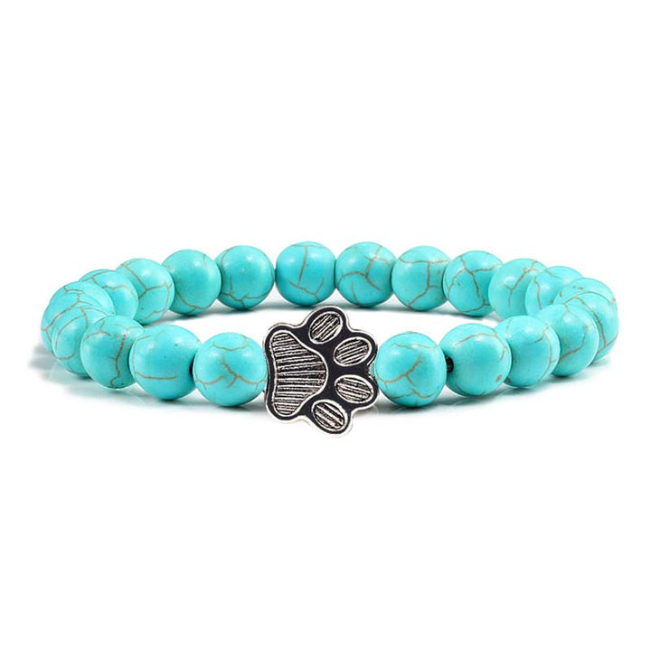 Buddha Stones 「犬を救おう」ストーンブレスレット - 青いビーズ - image 0