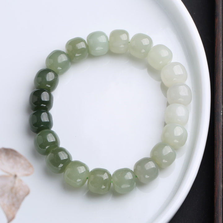 Buddha Stonesグラデーション翡翠幸運祝福ブレスレット