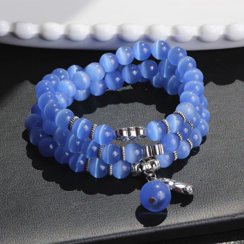 Buddha Stonesキャットアイ貔貅サポートトリプルラップブレスレット