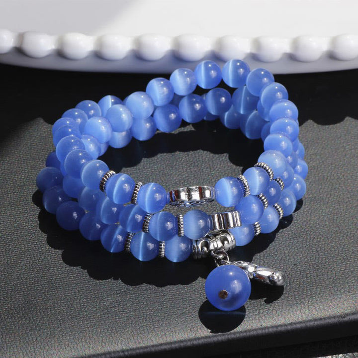 Buddha Stonesキャットアイ貔貅サポートトリプルラップブレスレット