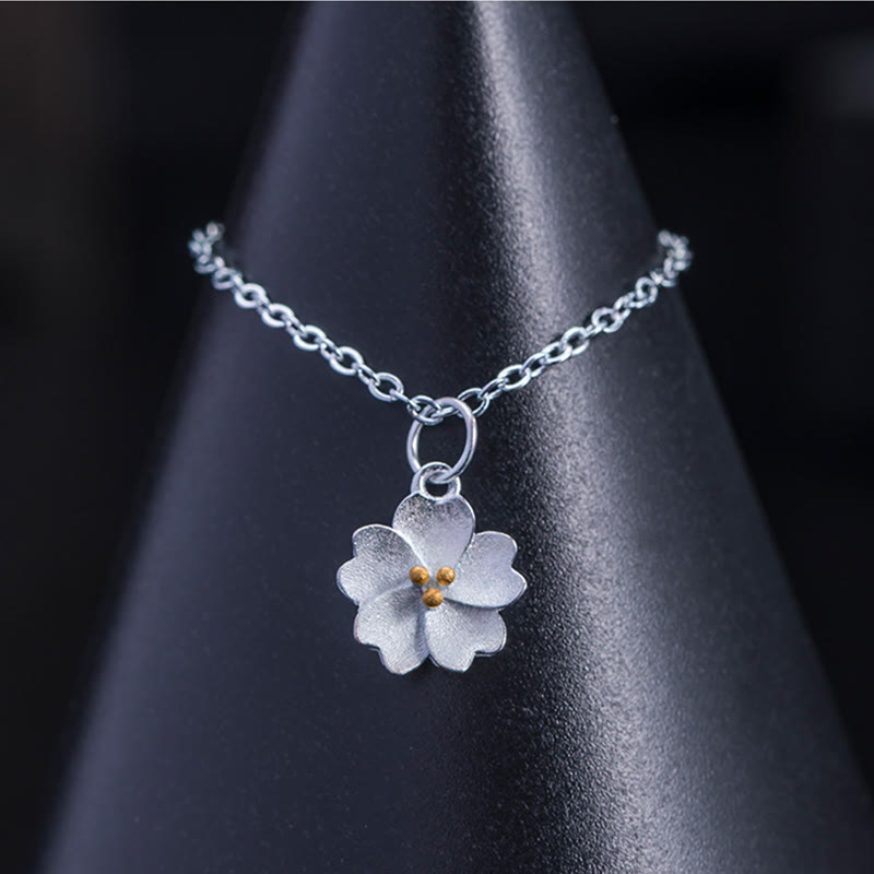 Buddha Stones925スターリングシルバー 桜の花の祝福ネックレスペンダント