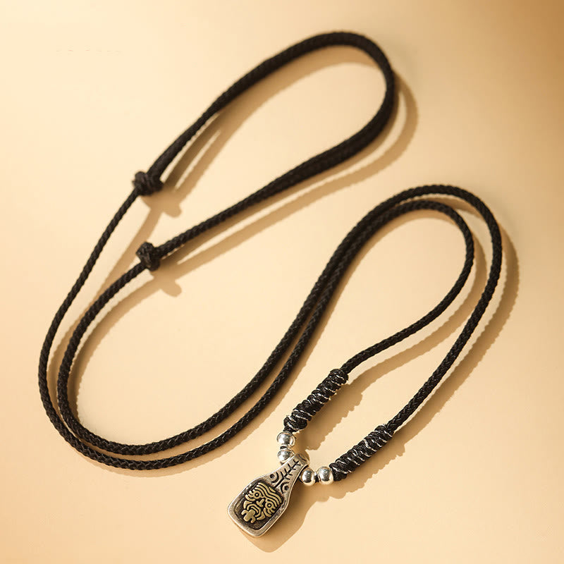Buddha Stonesチベット 925 スターリングシルバー ザキラム 富の女神 守護 ロープネックレス ペンダント