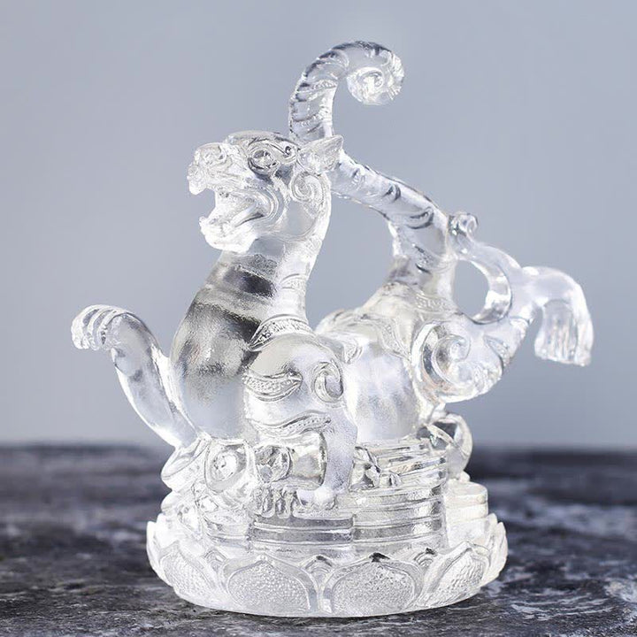 Buddha Stones風水 四大シンボル 青龍 ハンドメイド 琉璃クリスタルアート作品 ホームオフィス装飾