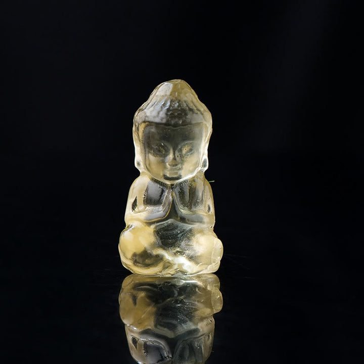 Buddha Stones各種クリスタルアメジストピンククリスタルホワイトクリスタルシトリン仏像彫刻スピリチュアルヒーリングネックレスペンダント装飾 - シトリン - 装飾品 1.4×2.6cm - image 12